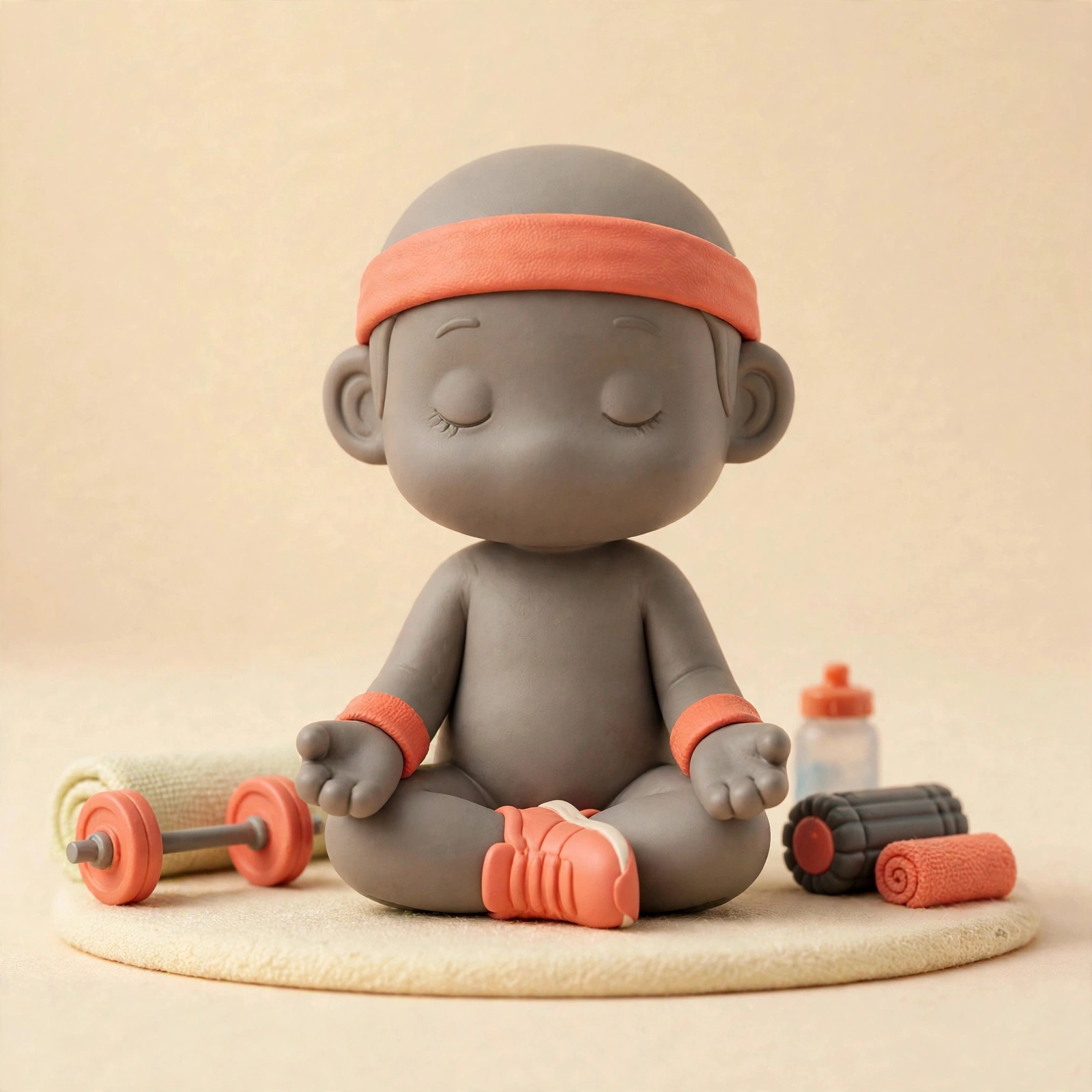 Yuki meditating, breathing slowly